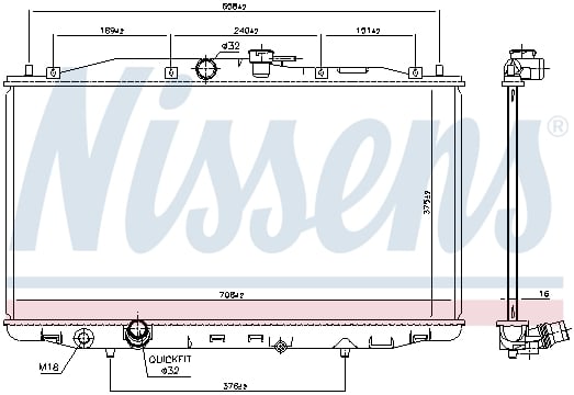 Radiator apa racire motor (transmisie manuala) HONDA ACCORD VII 2.0 intre 2003-2008