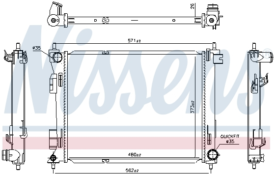 Radiator apa racire motor (transmisie manuala) KIA RIO IV, STONIC 1.0-1.6D dupa 2017