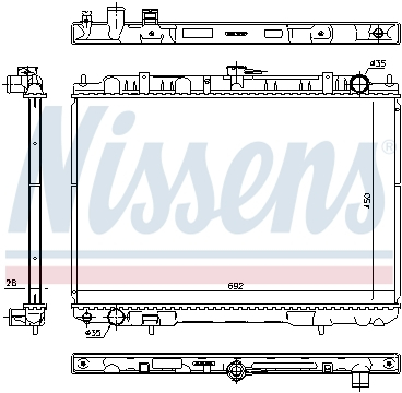 Radiator apa racire motor (transmisie manuala) NISSAN X-TRAIL 2.2D intre 2001-2013