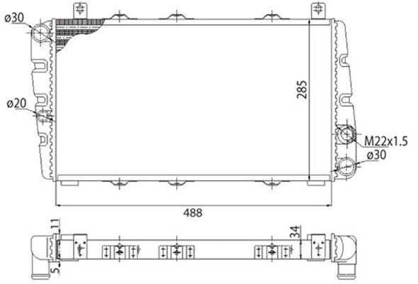 Radiator apa racire motor (transmisie manuala) SKODA FAVORIT, FAVORIT FORMAN, FELICIA I, FELICIA II 1.3 intre 1988-2002