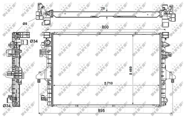 Radiator apa racire motor VW MULTIVAN V, TRANSPORTER V 2.0 2.0D intre 2003-2015