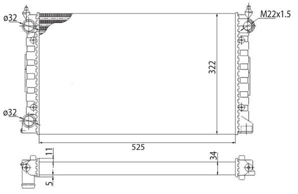 Radiator apa racire motor VW PASSAT 1.6 1.6D 1.8 intre 1988-1997