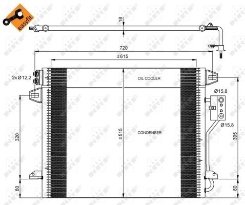 Radiator clima AC CHRYSLER VOYAGER V 2.8D-3.8 dupa 2007