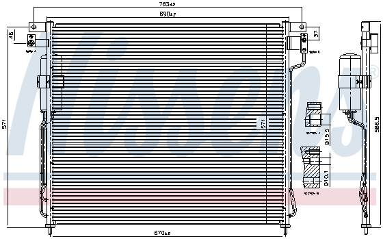 Radiator clima AC cu uscator NISSAN NP300 NAVARA, PATHFINDER III 2.5D dupa 2005