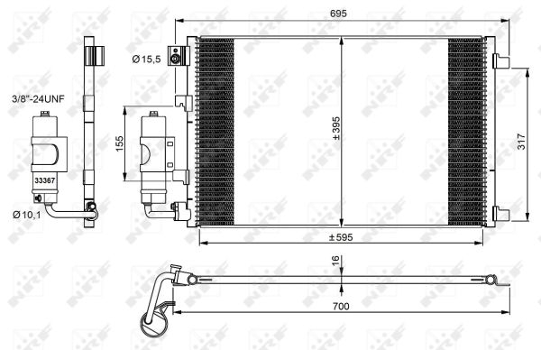 Radiator clima AC cu uscator NISSAN QASHQAI I 1.6 2.0 intre 2007-2014