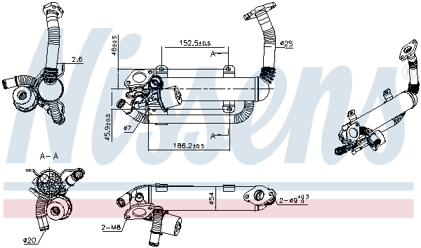 Radiator EGR potrivit AUDI A3; SEAT ALTEA, ALTEA XL, CORDOBA, IBIZA III, IBIZA IV, IBIZA IV SC, LEON, TOLEDO III; SKODA FABIA II, OCTAVIA II, ROOMSTER, SUPERB II 1.9D/2.0D dupa 2001 [3]