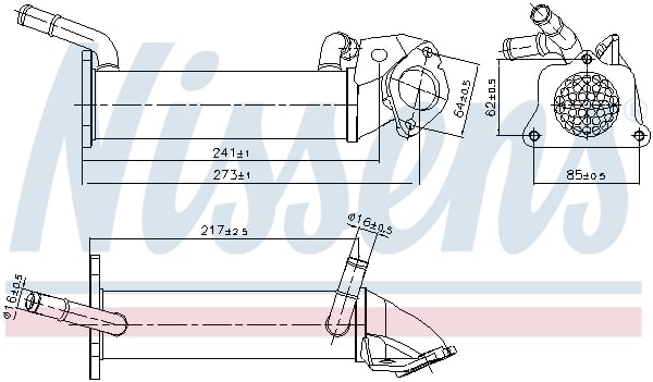 Radiator EGR potrivit CITROEN JUMPER; FORD TOURNEO CUSTOM V362, TRANSIT, TRANSIT CUSTOM V362, TRANSIT V363; PEUGEOT BOXER 2.2D 10.07-