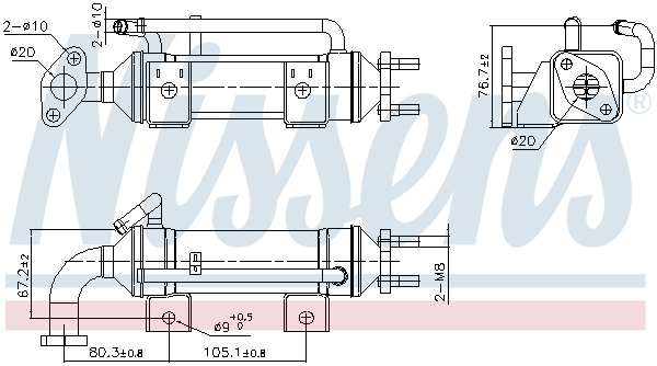 Radiator EGR potrivit FORD RANGER; MAZDA BT-50 2.5D 3.0D 05.06-12.15