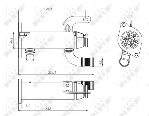 Radiator EGR VOLVO C30, C70 II, S40 II, V50; CITROEN C4, C4 I, C4 PICASSO I, C5 II, C5 III, C8, JUMPY; FORD C-MAX, FOCUS C-MAX, FOCUS II, GALAXY, KUGA I, MONDEO IV, S-MAX 2.0D dupa 2003 [5]