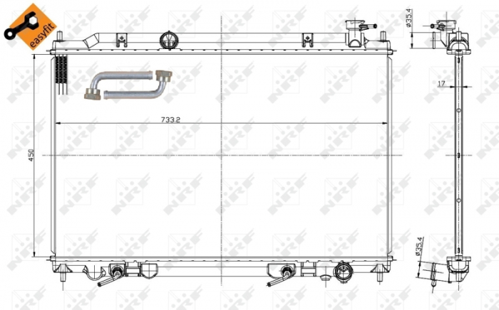 Radiator motor (Automat, cu elemente montaj) potrivit NISSAN QUEST 3.5