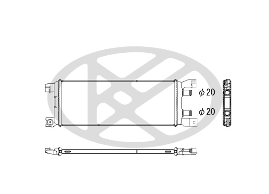 Radiator motor (automat) potrivit Jeep Wrangler IV dupa 2017 - 2.0, cutie automat, aluminiu, 450×180×16 mm [2]