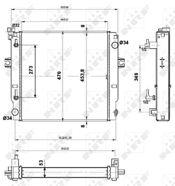 Radiator motor (camion stivuitor; fara cadru) potrivit MITSUBISHI FD, FG