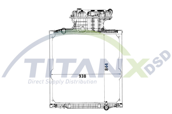 Radiator motor potrivit MAN F2000, TGA, TGS I, TGX I D0836LF41-D2876LF25 dupa 1995 (cu carcasa, cu rezervor) [2]