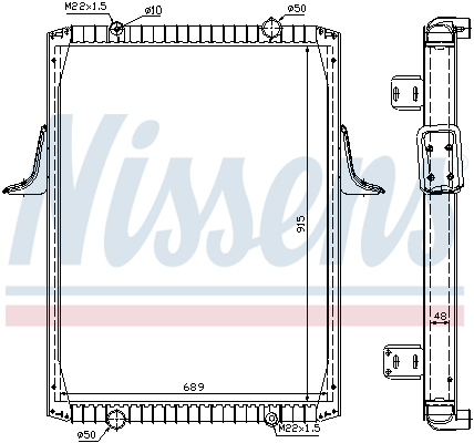 Radiator motor potrivit RVI KERAX, PREMIUM MIDR06.20.45D/41-MIDR06.23.56B/41 dupa 1996 (cu carcasa, cu suporturi) [2]
