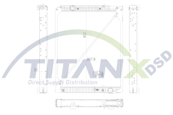 Radiator motor potrivit MERCEDES ACTROS, ACTROS MP2 / MP3, ZETROS OM541.920-OM926.947 dupa 1996 (cu carcasa, cu un racitor de ulei, inaltime: 952mm) [2]