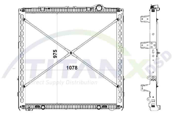 Radiator motor EURO 6 potrivit DAF XF 106, XG, XG+ MX-11320-MX-13390 dupa 2012 (cu carcasa) [2]