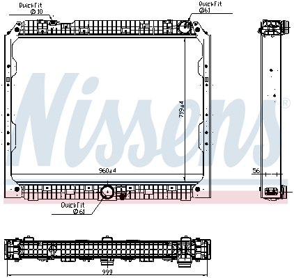 Radiator motor potrivit MERCEDES ACTROS MP4 / MP5, ANTOS, AROCS 471.943-OM936.916 dupa 2011 (cu carcasa, inaltime: 715mm) [2]