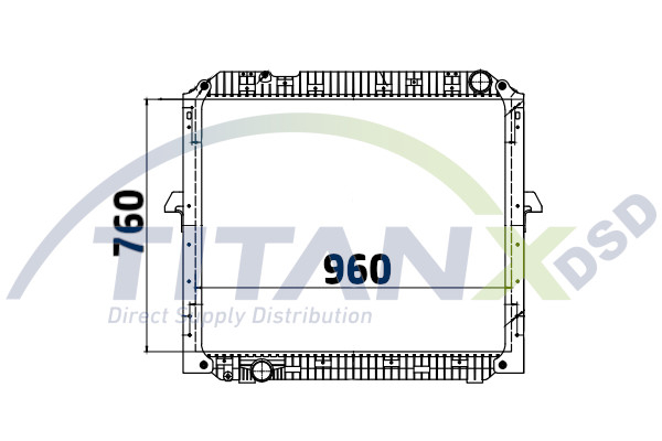 Radiator motor EURO 6 potrivit MERCEDES ACTROS MP4 / MP5, ANTOS, AROCS 471.943-OM936.916 dupa 2011 (cu carcasa, inaltime: 760mm) [2]