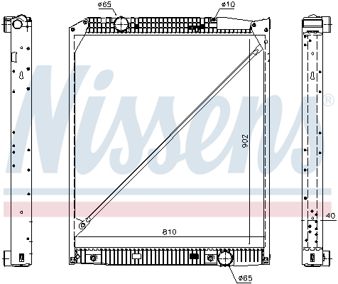 Radiator motor potrivit MERCEDES ACTROS, ACTROS MP2 / MP3 OM541.920-OM542.969 dupa 1996 (cu carcasa, inaltime: 902mm) [2]