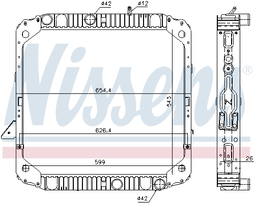 Radiator motor potrivit MERCEDES LK/LN2 376.923-OM904.907 1984-1998 (cu carcasa) [2]