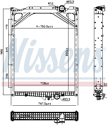 Radiator motor potrivit VOLVO 9400, B6, B7 D6A180-TD63ES dupa 1991 (cu carcasa) [2]