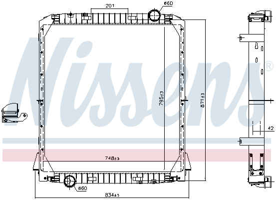 Radiator motor potrivit IVECO EUROTRAKKER 8210.42K.-F2BE0681F 1993-2004 (cu carcasa, suporturi in partea de jos) [2]