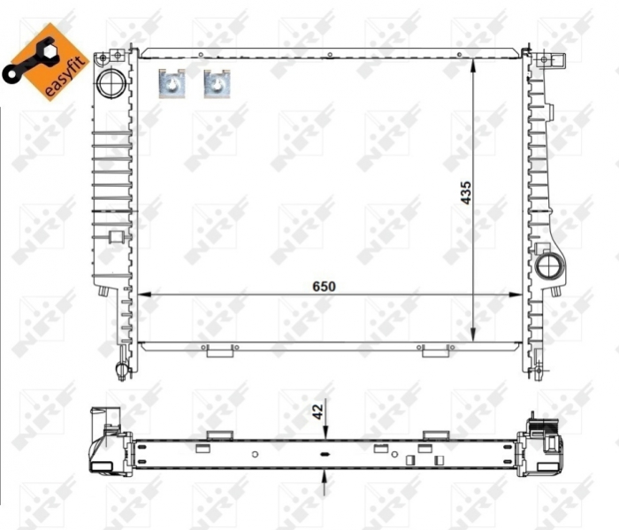 Radiator motor (cu elemente montaj) potrivit BMW Seria 5 (E34), 7 (E32), 8 (E31) 2.4D-5.6