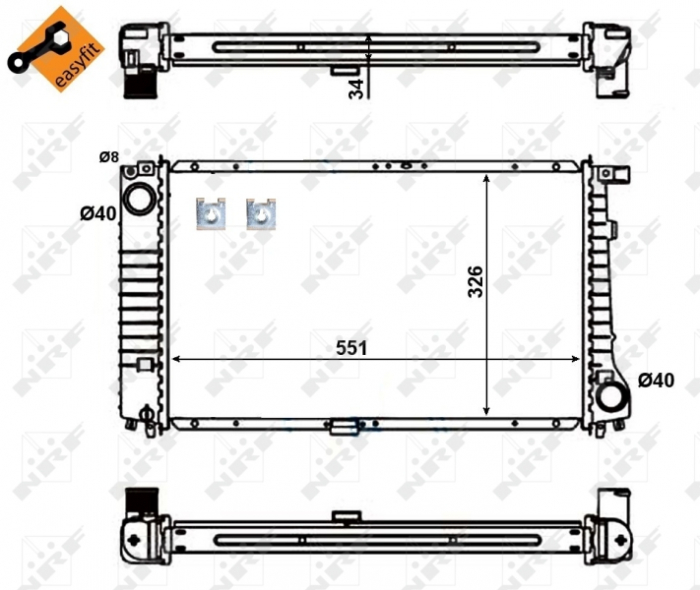 Radiator motor (cu elemente montaj) potrivit BMW Seria 5 (E34), 7 (E32), Z1 2.5 3.0 3.4 -09.95