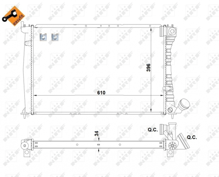 Radiator motor (cu elemente montaj) potrivit citroen xantia 1.9d 2.0 2.1d