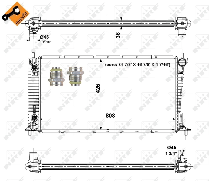 Radiator motor (cu elemente montaj) potrivit FORD USA F-150 4.6 -09.98