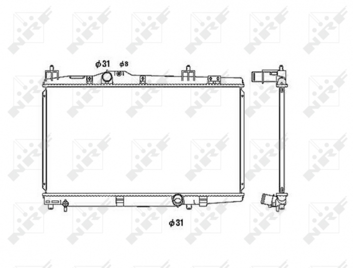 Radiator motor (cu elemente montaj) potrivit TOYOTA YARIS, YARIS VERSO 1.4D