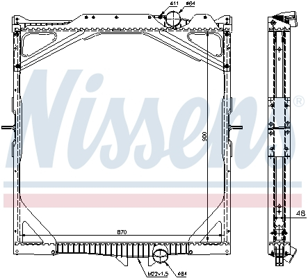 Radiator motor (cu rama) potrivit VOLVO FH, FH II, FH12, FH16, NH12 D12A340-D16G750 08.93- [3]