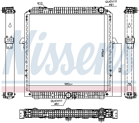 Radiator motor (cu rama, scazut) EURO 6 potrivit MERCEDES ACTROS MP4 / MP5, ANTOS, AROCS 471.943-OM936.916 07.11- [3]