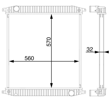 Radiator motor potrivit IVECO EUROCARGO I-III, MAGIRUS 8060.25R.4200LTC-F4AE3681B dupa 1991 (fara cadru) [3]
