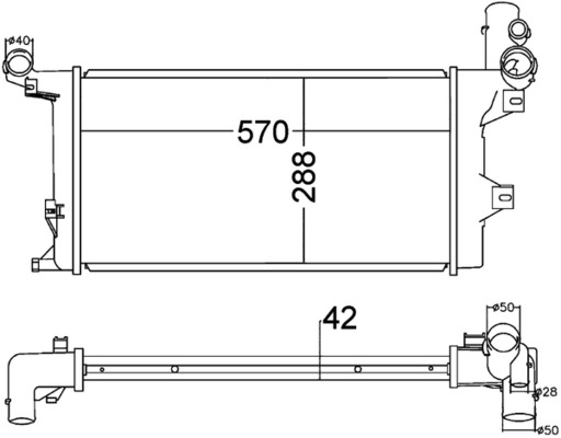 Radiator motor potrivit MERCEDES ATEGO, ATEGO 2 OM900.912-OM925.920 dupa 1998 (fara cadru) [4]