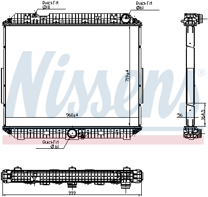 Radiator motor potrivit MERCEDES ACTROS MP4 / MP5, ANTOS, AROCS 471.943-OM936.916 dupa 2011 (fara carcasa, inaltime: 715mm) [2]