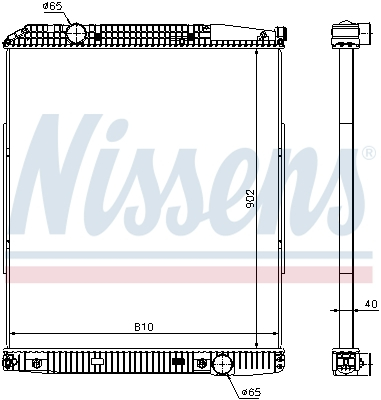 Radiator motor potrivit MERCEDES ACTROS, ACTROS MP2 / MP3 OM541.920-OM542.969 dupa 1996 (fara carcasa, inaltime: 902mm) [2]