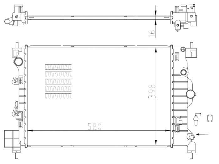 Radiator motor (Manual) potrivit CHEVROLET AVEO, TRAX; OPEL MOKKA MOKKA X 1.6 1.8