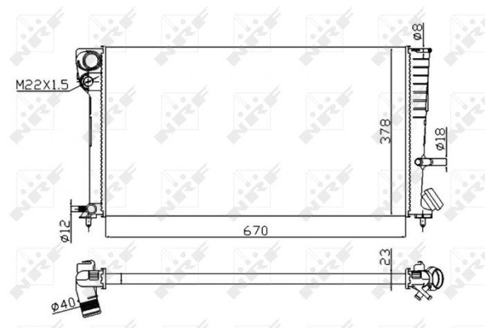 Radiator motor (manual) potrivit citroen berlingo, berlingo minivan, xsara; opel movano; peugeot 306, partner, partner minivan 1.5d-2.5d -12.02