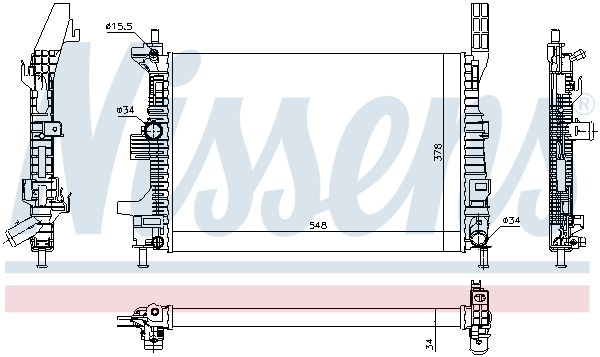 Radiator motor (Manual) potrivit FORD C-MAX II, FOCUS III, FOCUS III/HATCHBACK, FOCUS III/KOMBI, GRAND C-MAX, KUGA II, TOURNEO CONNECT V408 NADWOZIE WIELKO, TRANSIT CONNECT 1.5D/1.6D [3]
