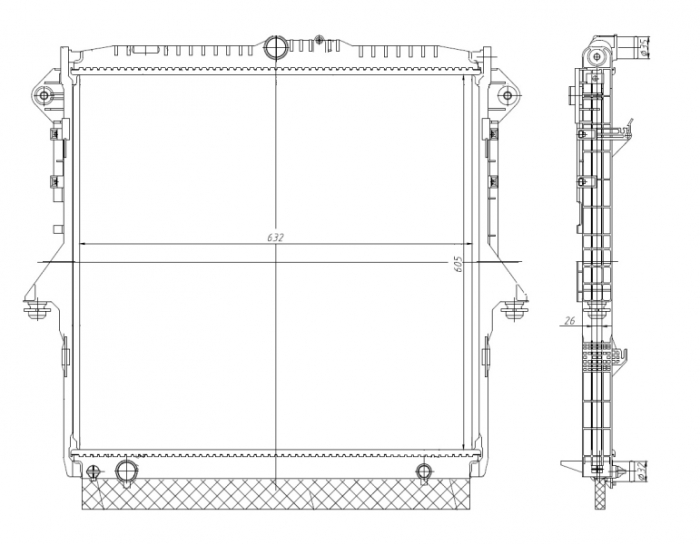 Radiator motor (manual) potrivit ford ranger 2.2d 2.5 3.2d