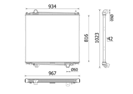Radiator motor EURO 6 potrivit MAN TGS I D2066LF85 2016-2021 (model nou, pe partea motorului) [2]