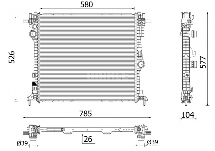 Radiator motor potrivit ALFA ROMEO GIULIA, STELVIO 2.0 2.9