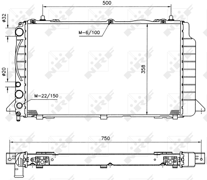 Radiator motor potrivit AUDI 80 B4, CABRIOLET B3, COUPE B3 1.6 1.9D 2.0