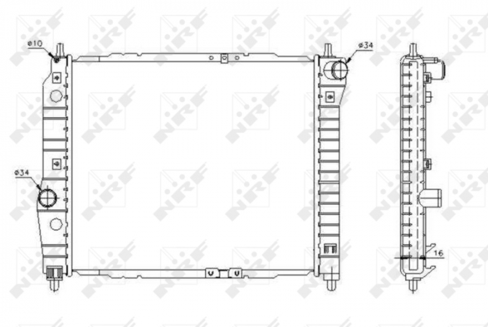 Radiator motor potrivit CHEVROLET AVEO KALOS; DAEWOO KALOS, NUBIRA 1.2 1.4 1.5