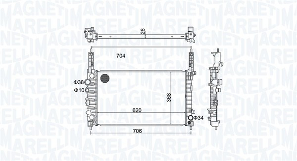 Radiator motor potrivit CHEVROLET TRAX; OPEL MOKKA   MOKKA X 1.4 1.4LPG