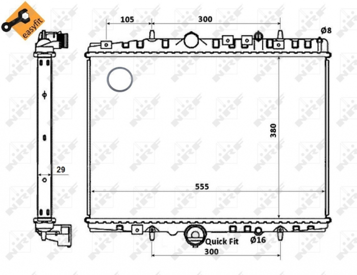 Radiator motor potrivit CITROEN C5, C5 I; PEUGEOT 406, 607 1.8-2.2