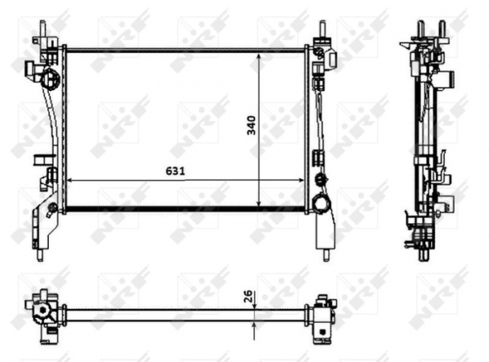 Radiator motor potrivit citroen nemo, nemo minivan; fiat fiorino, fiorino minivan, qubo; peugeot bipper, bipper tepee 1.2d 1.3d 1.4d