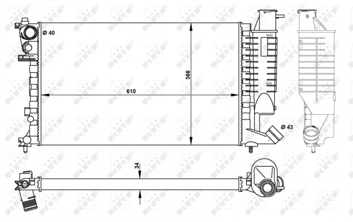 Radiator motor potrivit CITROEN ZX; PEUGEOT 306 2.0