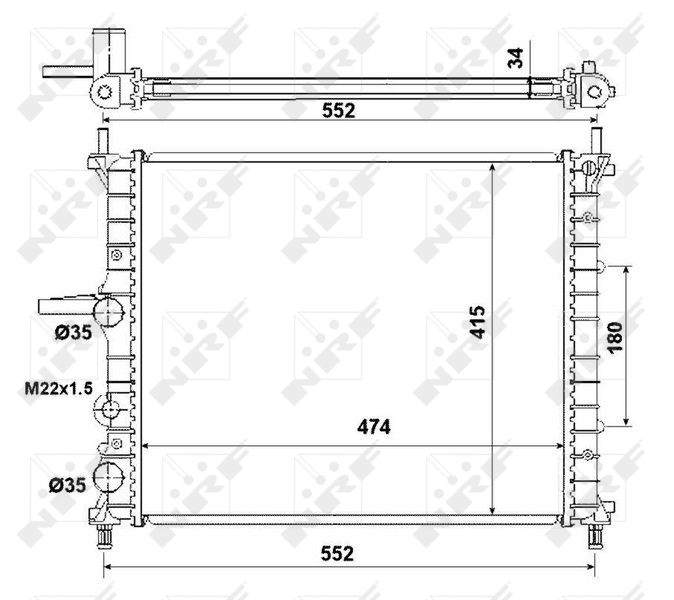 Radiator motor potrivit fiat brava, bravo i, marea, multipla 1.2-1.6cng